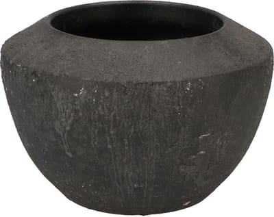 DK Design Bloempot model Maya - verweerd zwart - D20 x H13 cm - rustiek