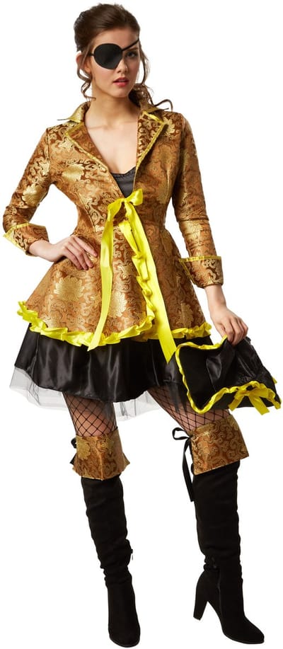 dressforfun - Vrouwenkostuum sierlijke vrijbuitster XXL - verkleedkleding kostuum halloween verkleden feestkleding carnavalskleding carnaval feestkledij partykleding - 301773