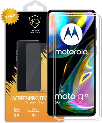2-Pack MobyDefend Screenprotectors - Geschikt voor Motorola Moto G82 - Case-Friendly Screensavers - Gehard Glas
