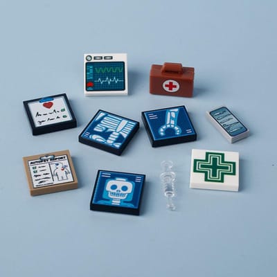 MOC Bedrukte Medische Apparatuur Pak Bouwstenen Ziekenhuis Scène Figuren Soldaat Baksteen Deeltje Puzzel DOE-HET-