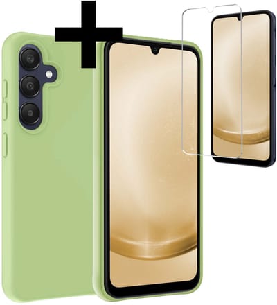 Hoesje - Met Screenprotector - Geschikt voor Samsung Galaxy A26 - Sterk & Shockproof - Back Cover - Siliconen Case - Telefoon Hoes - Telefoonhoesjes - Groen
