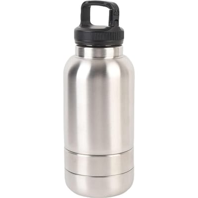 Geïsoleerde Honden Reizen Waterfles 304 Roestvrij Staal 3-in-1 Draagbare Honden Waterfles Dispenser met 2 Afneembare Bakjes Type 3