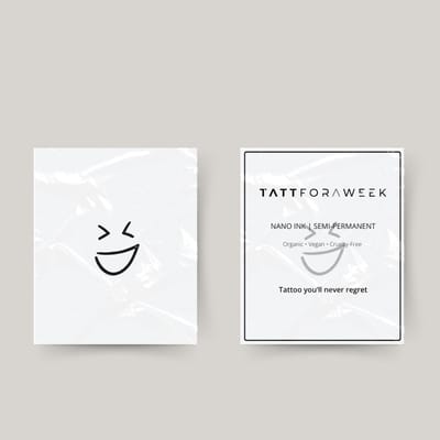 Tijdelijke tattoo lachende smiley | Neptattoo volwassenen | Tijdelijke tattoo voor volwassenen | Temporary tattoo | Plaktattoos voor volwassenen | Neptattoos | Probeer zorgeloos een tattoo | tattforaweek
