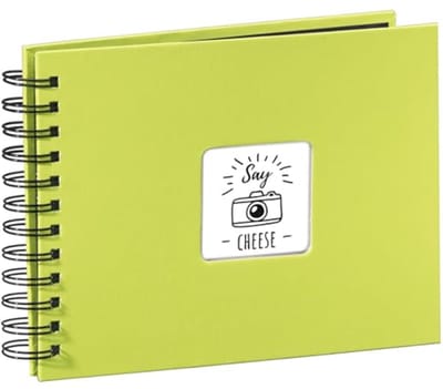 Spiraal Fotoalbum 24 x 17 cm met 50 Zwarte Pagina's - Creatief Fotoboek in Lichtgroen