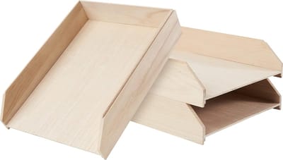 Stapelplank Set van 3 - Organisatie Plank voor Archief en Bureau - 30 x 23 x 6,5 cm