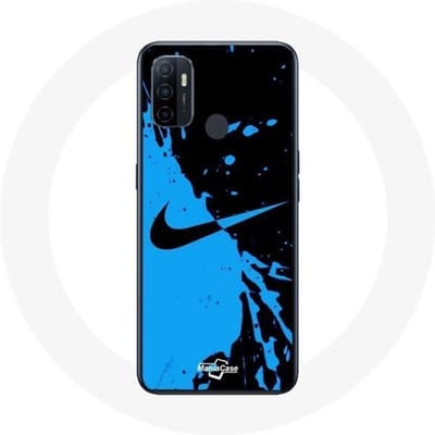 Hoesje Oppo A53 Nike Logo Blauw en Zwart