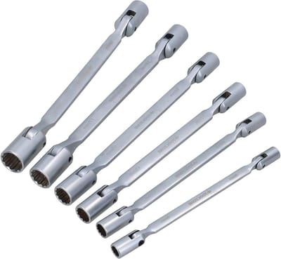 Dubbele Flexi Sleutel - Metrische Sleutelset - Klus Klussen - Flexibele Kop - 8-19 mm - Chroom