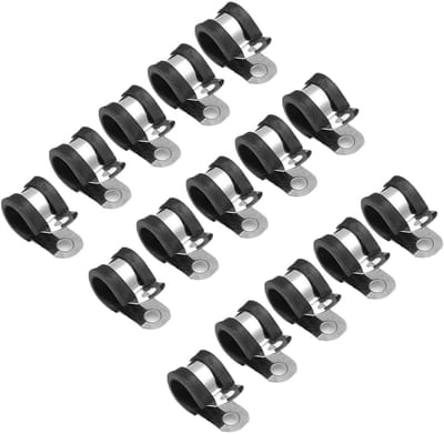 VT Goods - 16mm roestvrij stalen kabelklem - duurzame rubberen gewatteerde kabelklemmen - 15PCS - schokabsorberend en corrosiebestendig - geschikt v...
