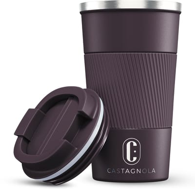 Castagnola Thermosbeker - Koffiebeker To Go - Travel Mug voor Koffie en Thee - Theebeker - 510 ML - RVS - Bruin