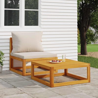 vidaXL - 2-delige - Loungeset - met - kussens - massief - acaciahout