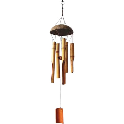 Carillons éoliens en tube de bambou faits à la main, accessoires décoratifs pour l'extérieur et l'intérieur, pour la maison, les jardins, les cours, les arbres brown