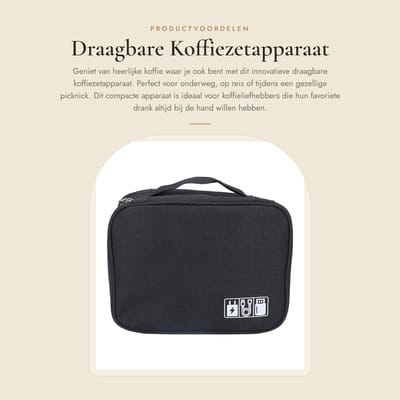 Dailygoods- Koffiezetapparaat Draagbare Opbergtas - Multifunctionele Handheld Reistas - Voor Buiten - Bescherming - Efficiënt en Gebruiksvriendelijk - Koffie Tas