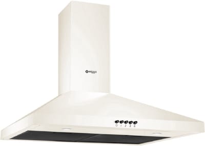 Wiggo WE‑D630P(C) – Wandschouw Afzuigkap 60 cm – Crème – 300 m³/h – Knoppenbediening – LED Verlichting – 5 jaar garantie