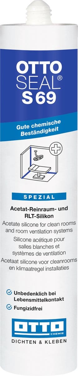 Ottoseal S69 siliconenkit - 310 ml koker - edelstaal - voor cleanrooms en klimaatinstallaties
