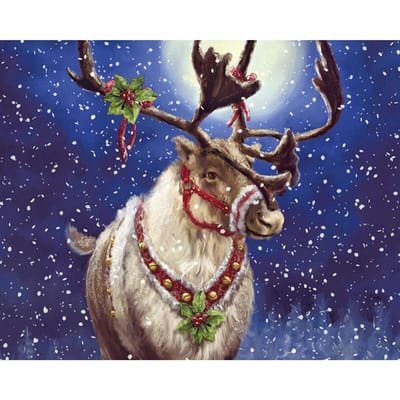 5d diy diamant borduurwerk kerst herten diamant schilderij kruissteek volledige ronde boor strass 20X30CM gray