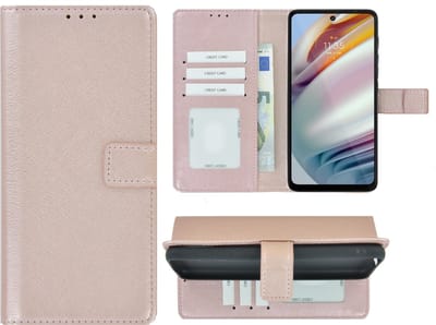 MoDo hoesje Geschikt voor Motorola Moto G60s - Kunstleer Book Case - Rose Goud