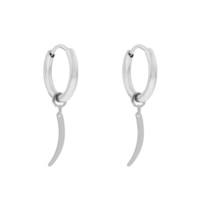 Essentialistics - Oorbellen minimalistisch met hanger peper - Nikkelvrij - Zilverkleur - Stainless steel (verkleurt niet) - Kliksluiting