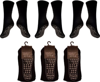 Huissokken Anti Slip Sokken 3 Paar Zwart Maat 35/38