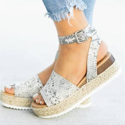 Schoenen met sleehakken Dames Hoge Hakken Sandalen Zomerschoenen Slippers Chaussures Femme Platformsandalen Grote Maat 35-43 Sandalias 41 zilver