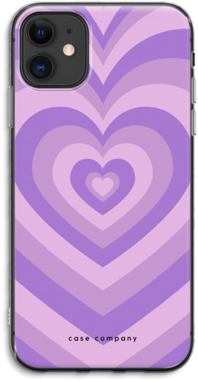 Case Company® - Hoesje geschikt voor iPhone 11 hoesje - Hart Paars - Soft Cover Telefoonhoesje - Bescherming aan alle Kanten en Schermrand