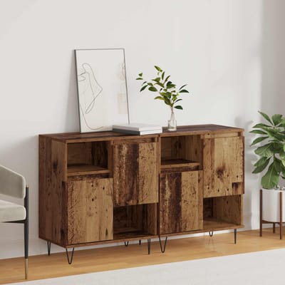 vidaXL - Dressoir - 2 - st - Oudhout - 60 - x - 35 - x - 70 - cm