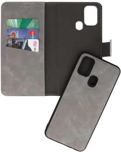 2 in 1 Book Case Telefoonhoesje - Hoesje Geschikt voor Samsung Galaxy M31 - Grijs