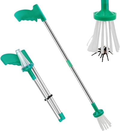 Extra lange contactloze insectenvanger voor veilig vangen van spinnen, kakkerlakken en wespen - 83 cm met lange klapgreep