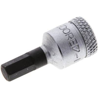 1/4" Gedore 28mm Dopsleutel- Schroevendraaier voor 5mm Binnenzeskant-Schroeven