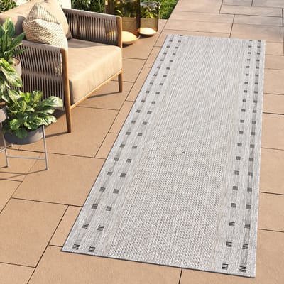 Tapiso Melissa Loper Laagpolig Grijs Indoor Outdoor Vloerkleed Maat- 80x800