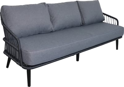 Loungebank Isabel | 3-persoons | Black/black | Rope