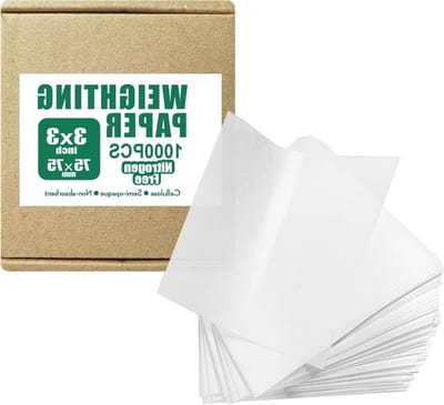 Weegpapier Vellen - Glad Papier - Laboratorium Gebruik - Stofvrij en Niet-Absorberend - 1000 Stuks 75mm x 75mm - Wit