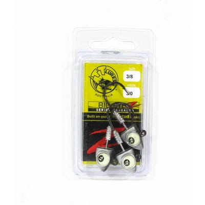 Tackle Tactics TT Big EyeZ Jig Head 3/8 oz 3/0 Silver Back Glow EyeZ (5062)
