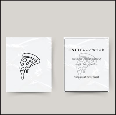 Tijdelijke tattoo pizza | Neptattoo volwassenen | Tijdelijke tattoo voor volwassenen | Temporary tattoo | Plaktattoos voor volwassenen | Neptattoos | Probeer zorgeloos een tattoo | tattforaweek