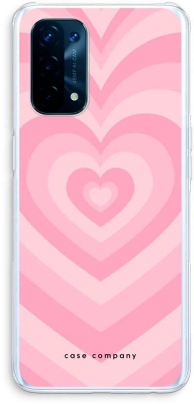 Case Company® - Hoesje geschikt voor Oppo A74 5G hoesje - Hart Roos - Soft Cover Telefoonhoesje - Bescherming aan alle Kanten en Schermrand