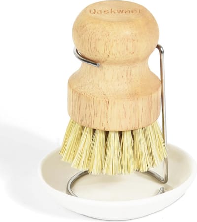 Houten afwasborstels met Natuurlijke Sisalharen - Keuken Reinigingsset met Afdruiprek