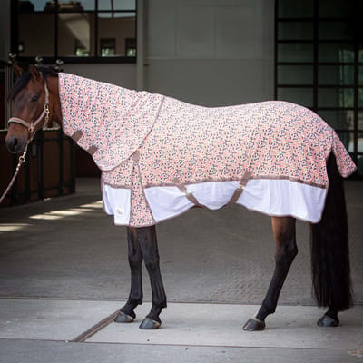 Paardenvliegendeken met halsdekking Harry's Horse Mesh-Pro Camo 200g