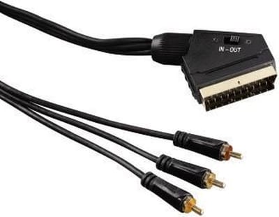Hama 1.5m Scart - 3 RCA 1,5 m SCART (21-pin) 3 x RCA Zwart