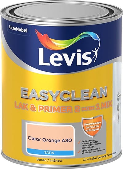 Levis - Easyclean Lak & Primer 2-In-1 Mix - Clear Orange A30 - Mengverf - 1 L