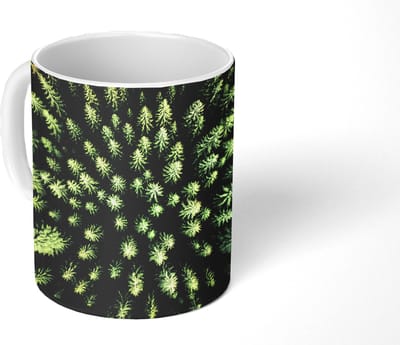 Mok - Koffiemok - Bomen - Naaldwoud - Structuur - Mokken - 350 ML - Beker - Koffiemokken - Theemok