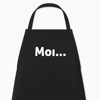 Keukenschort “Moi?” Wit | Grappig & Origineel Cadeau | Humor