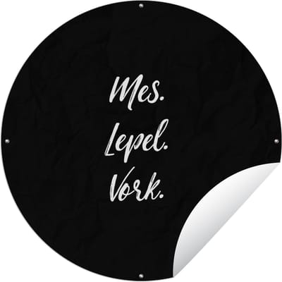 Tuincirkel Quotes - Koken - Spreuken - Mes. Lepel. Vork. - Bestek - 60x60 cm - Ronde Tuinposter - Buiten