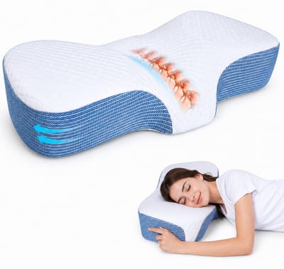 Ergonomisch Hoofdkussen - Hoofdkussen Nekklachten - Vlinderkussen - Voor Rug-, Buik- en Zijslapers - Memory Foam - Traagschuim Slaapkussen - Kussen - Ergonomisch Kussen - Orthopedische Kussens - Zacht