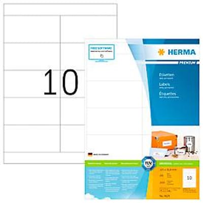 Universele etiketten HERMA 4629, permanent klevend, zelfklevend, bedrukbaar, B 105 x H 50,8 mm, FSC® papier, wit, 2000 stuks/200 vellen
