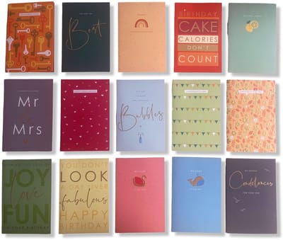 Cards & Crafts 50 Luxe Wenskaarten - Assorti - 12x17cm - Gevouwen kaarten met envelop