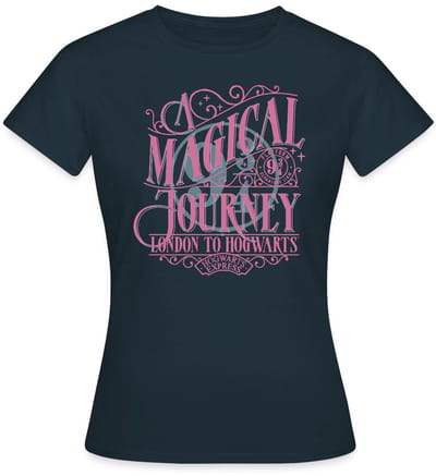 Harry Potter Perron 9 ¾ Ontwerp In Roze & Blauw T-Shirt Dames