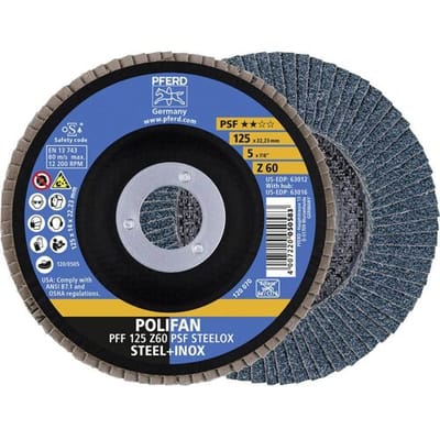 PFERD TOOLS 67666125 Z Psf Steelox Lamellenschijf Diameter 125 mm Boordiameter 22.23 mm Korrelgrootte (num) 60 10 stuk(s)