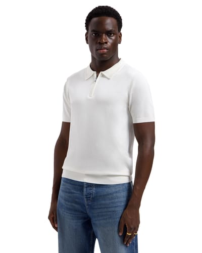 Pure Path Knitted Half-Zip Polo Faded Off-White (26010810 - 45)