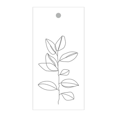 Luxe Bloemenkaartje - Wenskaartje - Cadeaukaart - Wit - Tak - Met boorgaatje - 20 Stuks