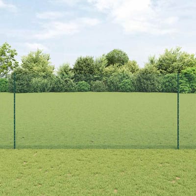 vidaXL - gelast - draadhek - met - palen - 10 - x - 1,4 - m - PVC-Coated - Staal - Groen