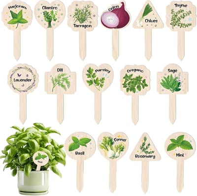 Dailygoods- Tuinbord 15 Stuks - Waterdicht - Houten Plantenlabels - Grappige Spreuk - Herbruikbaar - Milieuvriendelijk Tuinaccessoire - Plantenlabel